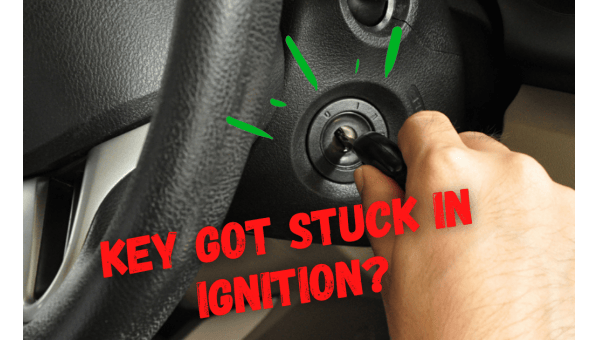 What should I do if my car key gets stuck in the ignition?